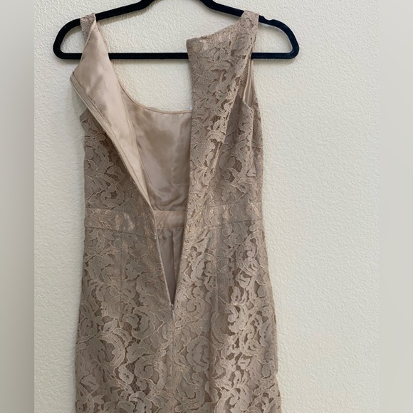 Moschino Cheap and Chic Lace Taupe Empire Waist with Bow Knee Length Dress SM - Picture 4 of 9